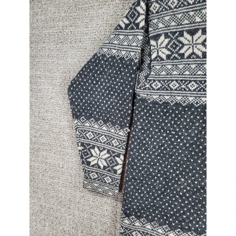 Icelandic Design Wool Cardigan Womens Size S Gray Snowflake‎ Nordic Sweater